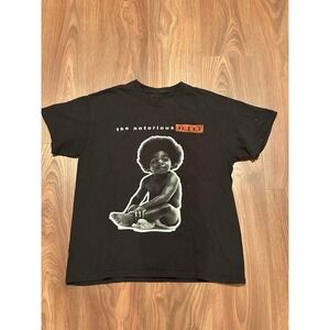 The Notorious BIG Biggie Smalls T-Shirt Mens Size L Black Short Sleeve Hip Hop